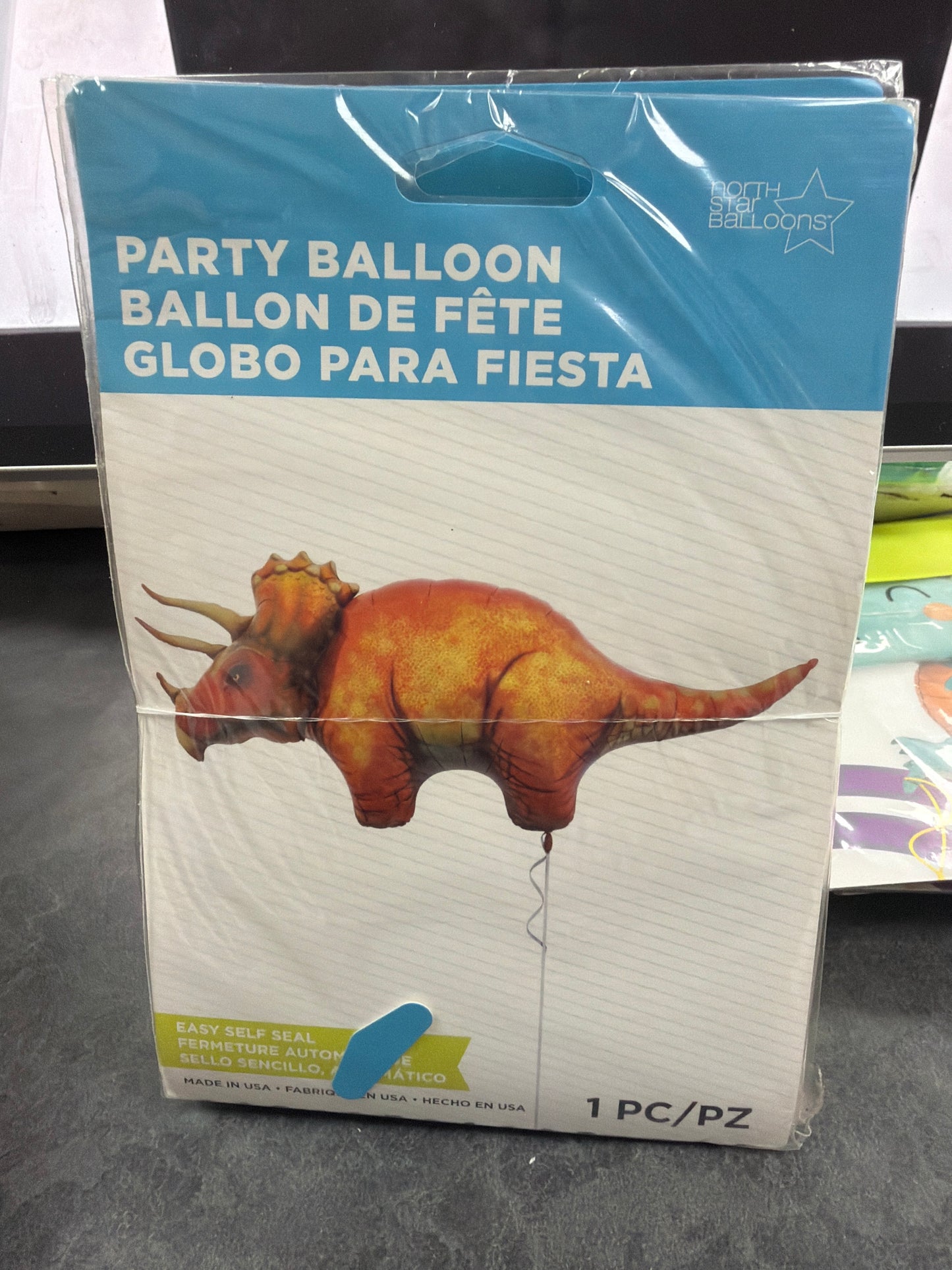 Orange Dino Foil Balloon