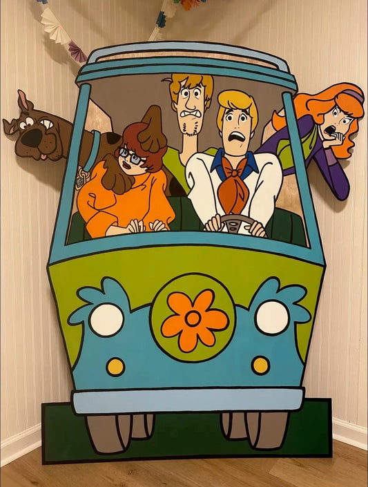 Scooby Doo bus full of characters party prop