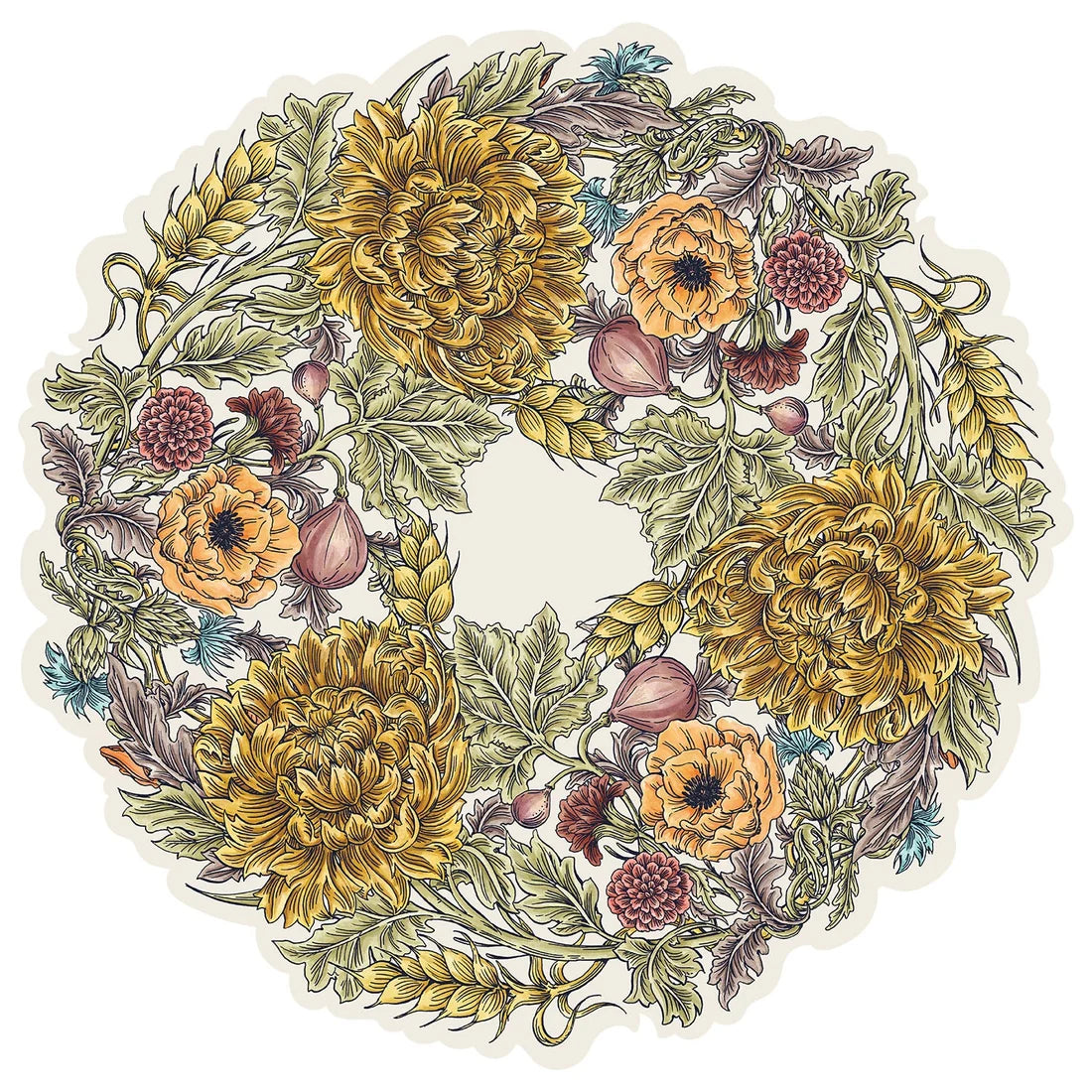 Hester & Cook Autumn Acanthus Wreath Placemat
