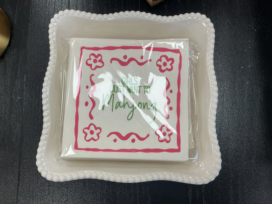 Girls Just Want to Mahjong Cocktail Napkins (Pink)