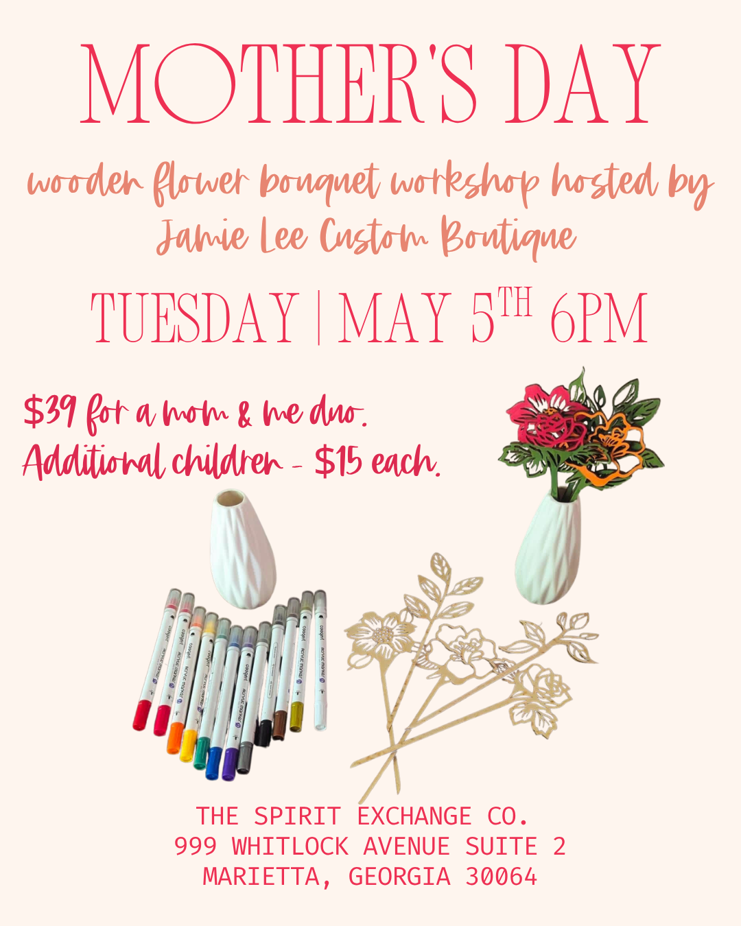 Jamie Lee Custom Boutique - Wooden Flower Arrangement | May 5