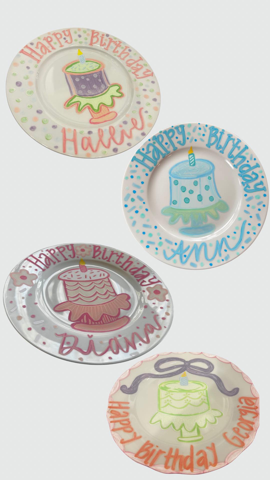 Custom Hand Painted Birthday Plate