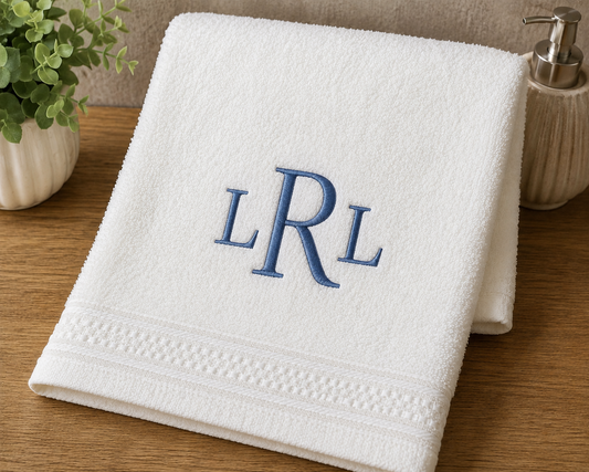 Custom Embroidered Hand Towels with House Logo/Monogram (2)