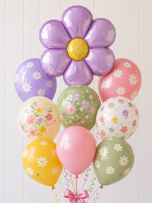Flower Power Themed Balloon Bouquet
