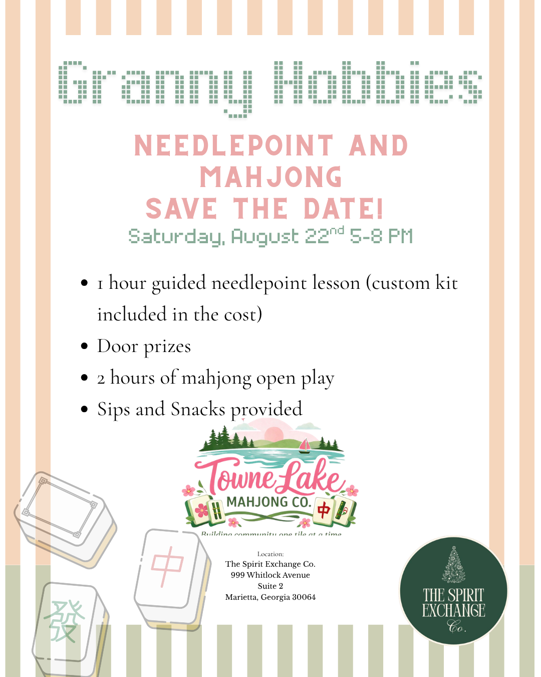 Granny Hobbies - Needlepoint and Mahjong (August 22nd 2026)