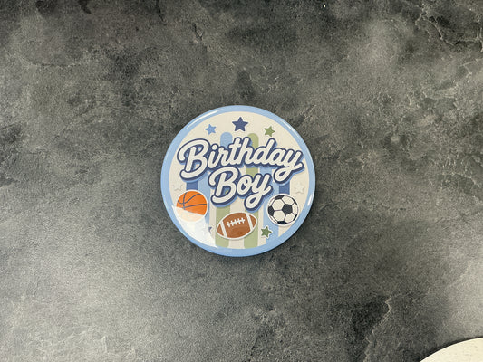 Birthday boy pin
