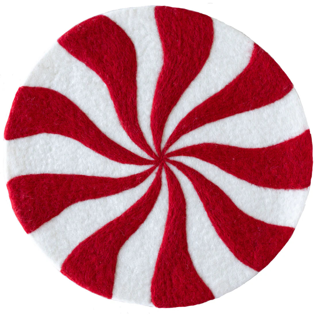 Hester & Cook Red Felt Candy Stripe Placemat