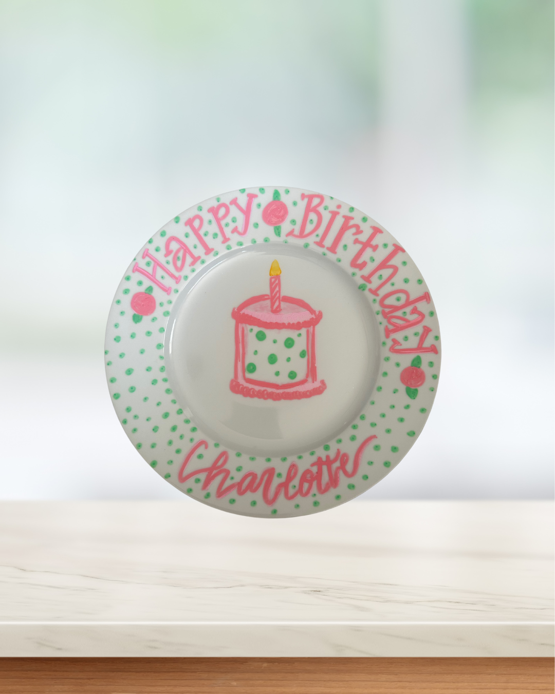 Custom Hand Painted Birthday Plate