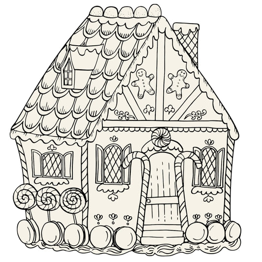 Hester & Cook Die Cut Gingerbread House Coloring Placemat