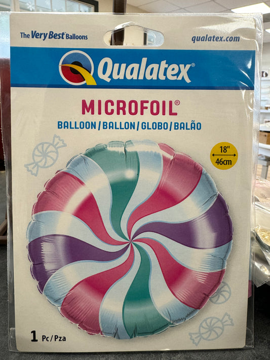 Peppermint Swirl Foil Balloon