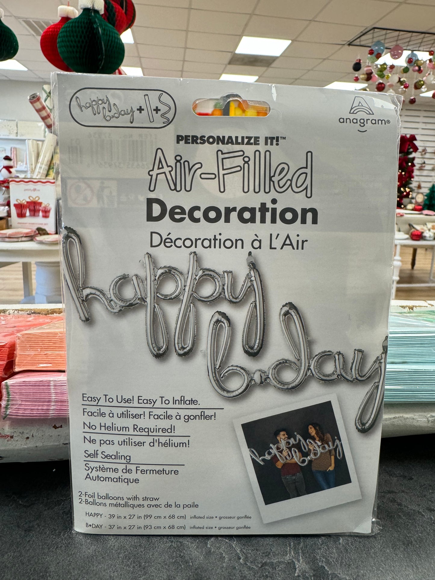 Silver Happy Bday Foil Balloon