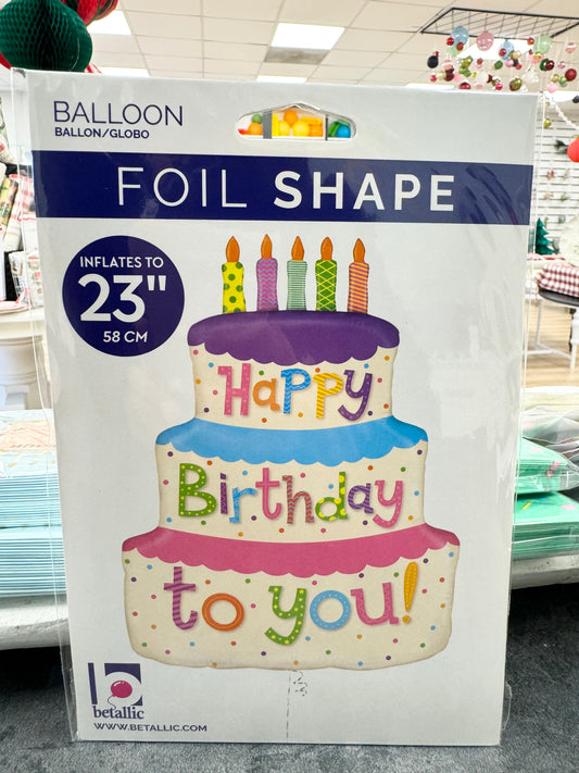 Happy Birthday to You Cake Foil Balloon