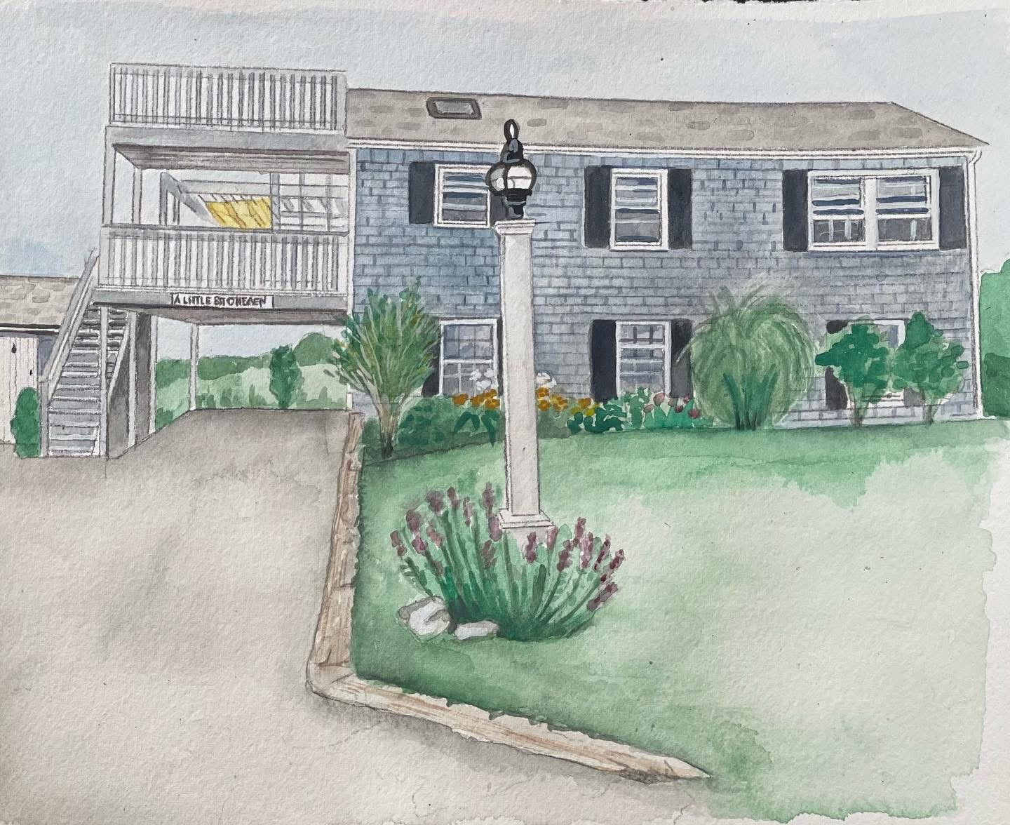 Commissioned Framed Watercolor of Home