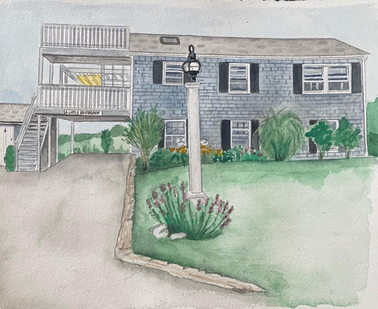 Commissioned Framed Watercolor of Home