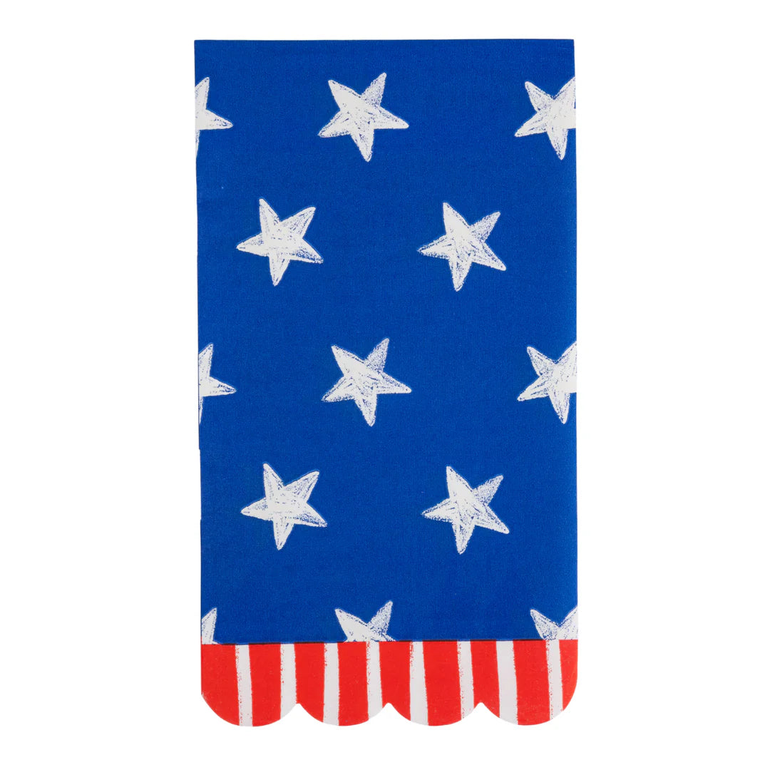 Blue stars paper dinner napkin
