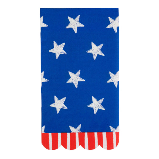 Blue stars paper dinner napkin