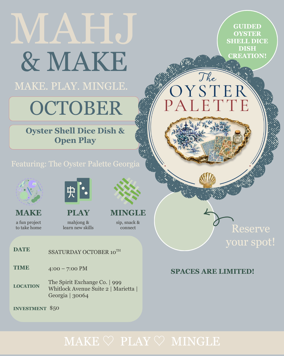 Mahj & Make - October 10 (4-7)