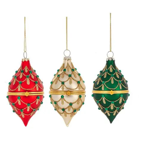 Glittered Hinged Drop Ornaments