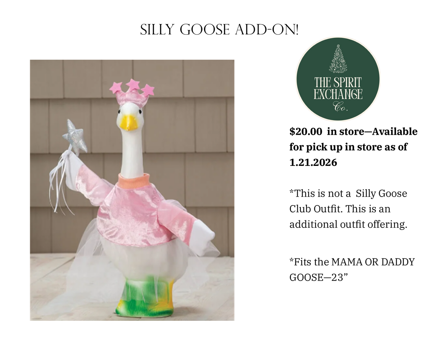 Princess (Gilenda) Goose Outfit (Large)