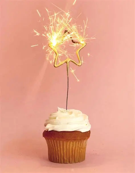 TOPS Mini 4" Gold Number Sparkler Wand Card