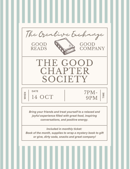 The Good Chapter Book Club at The Creative Exchange | Book Club, Community and FUN Monthly