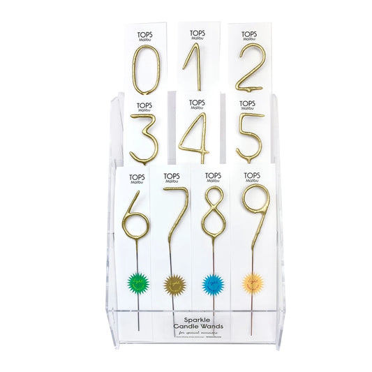 TOPS Mini 4" Gold Number Sparkler Wand Card