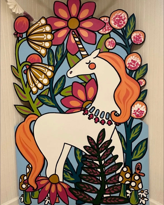 Unicorn Hand-Painted Backdrop/Prop