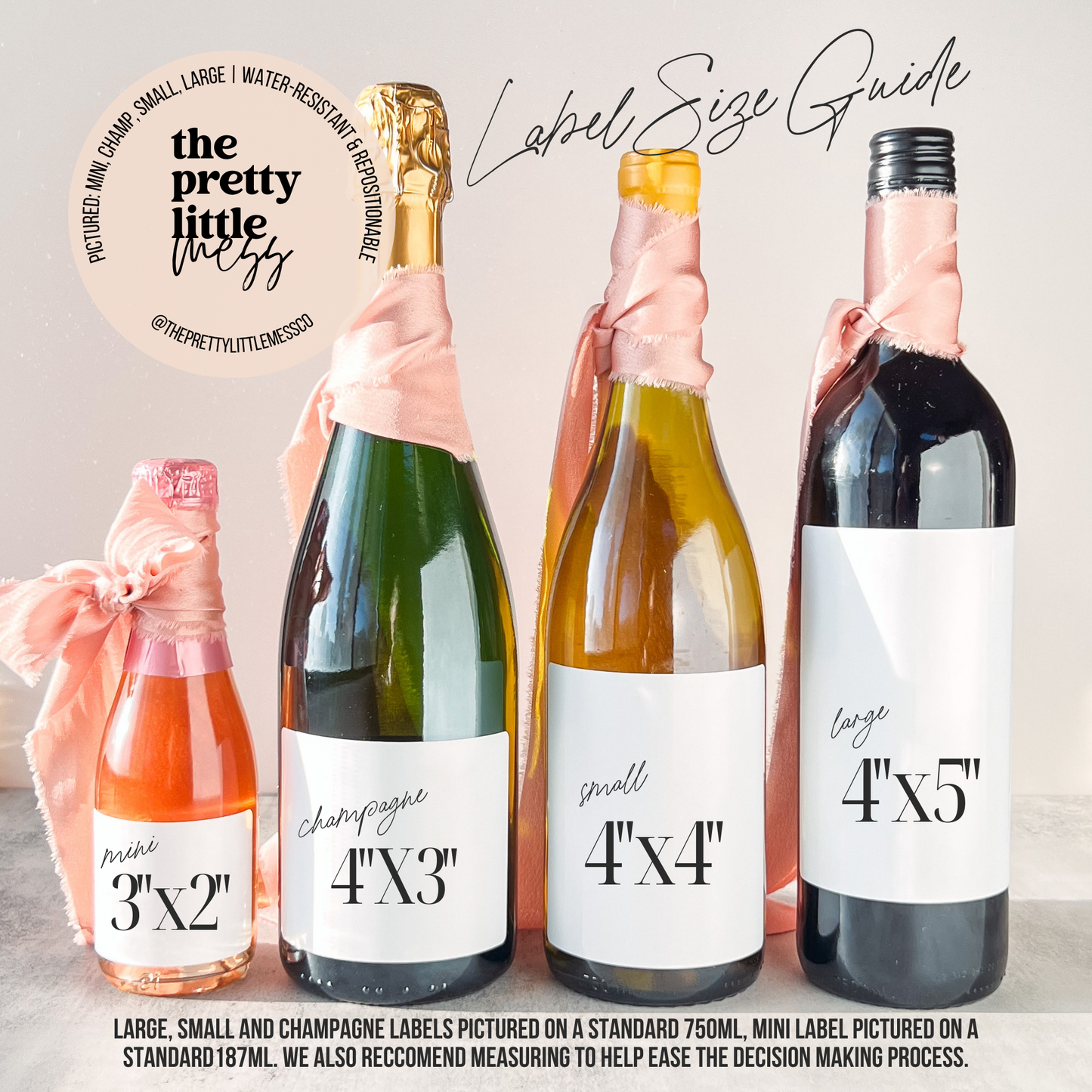 Ain't no party like a bridal party, bridesmaid wine labels