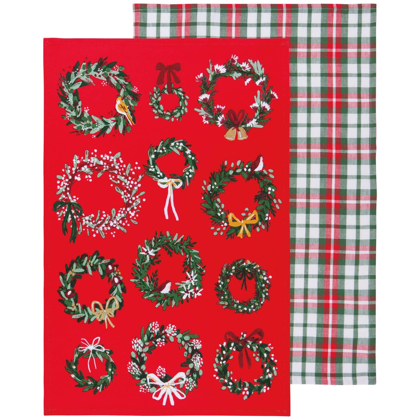 Wreaths Christmas Dishtowels Set of 2