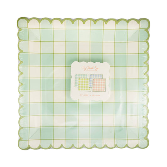 PLPL2008 - Spring Plaid Paper Plate Set (8ct)