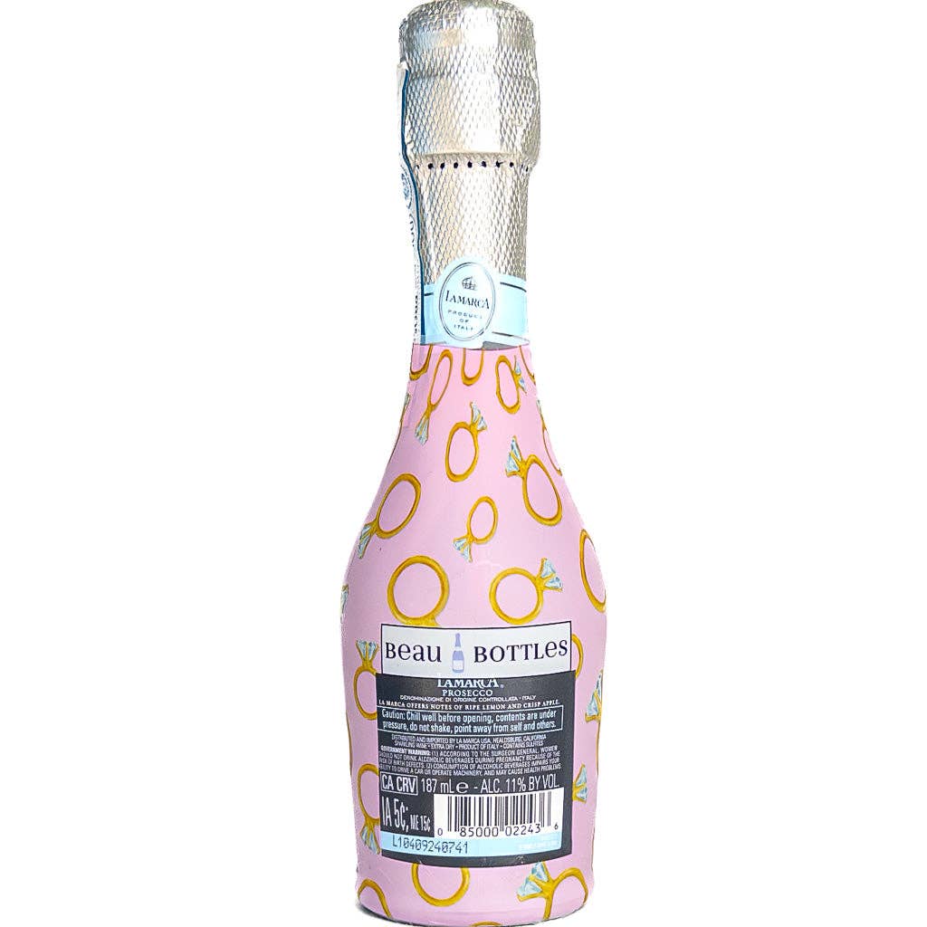 Beau Bottles Pink Engagement Ring - MINI Prosecco Collection - Set of Six Wraps