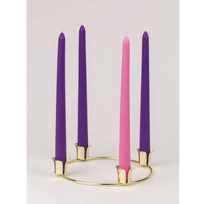 Brass Finish Advent 7/8" Diameter Taper Candle Ring