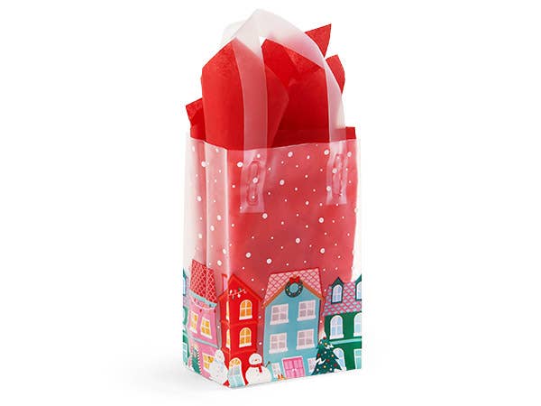 Christmas Village Plastic Gift Bags