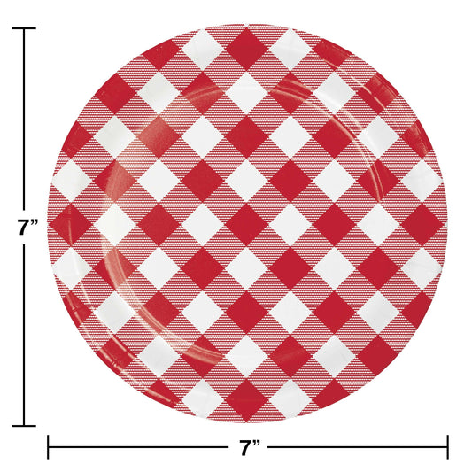 Bulk Classic Gingham Paper Dessert Plate