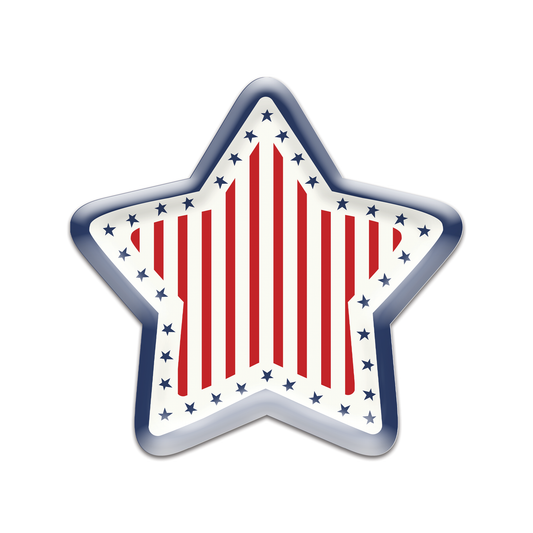 PLPL993 - Stars and Stipes Star Shaped Plate (8 ct)