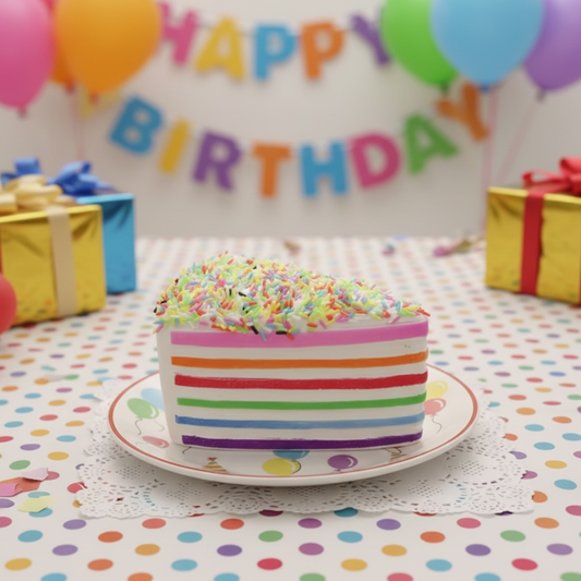 Rainbow Cake Squishy – Foam Sensory Stress Toy