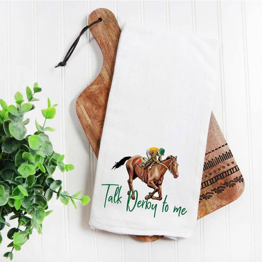 Talk Derby to Me Tea Towel