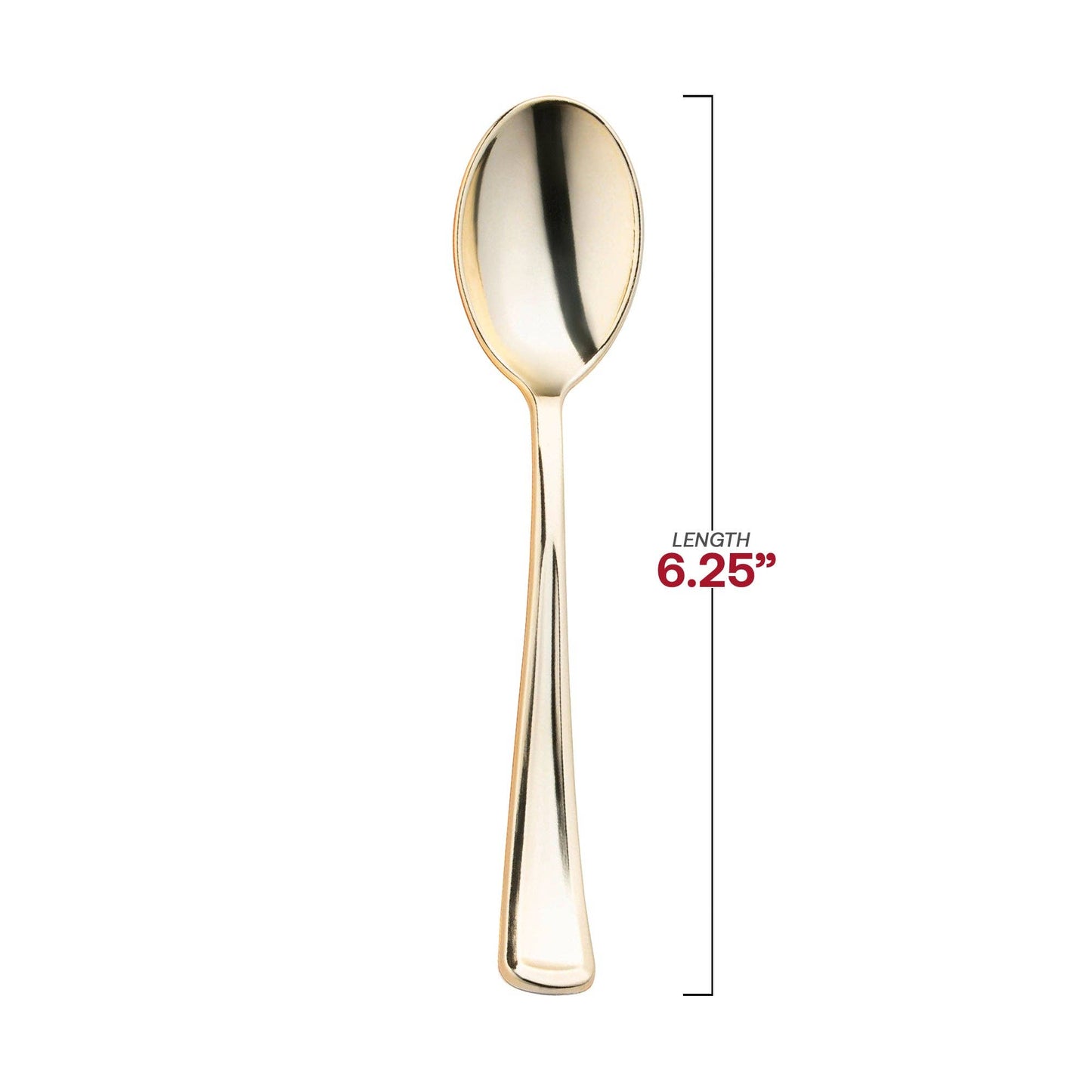 Shiny Metallic Gold Plastic Spoons - 24 pcs