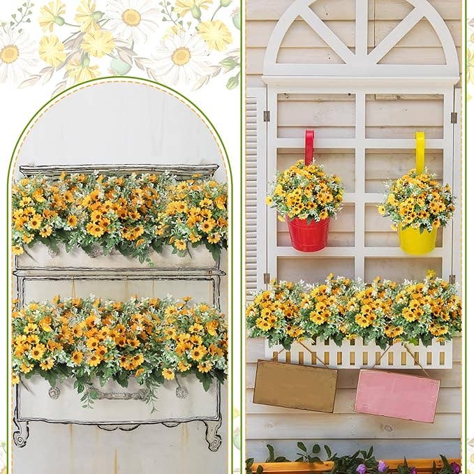 UV-Resistant Artificial Daisy Flower Bundle