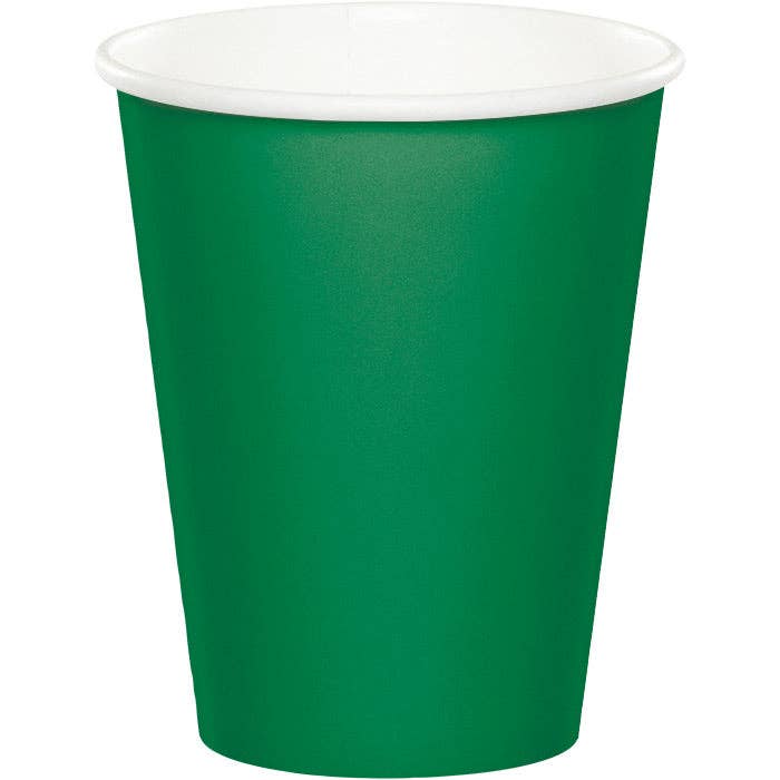 Emerald Green 9 oz Hot & Cold Paper Cups, 24/Pkg