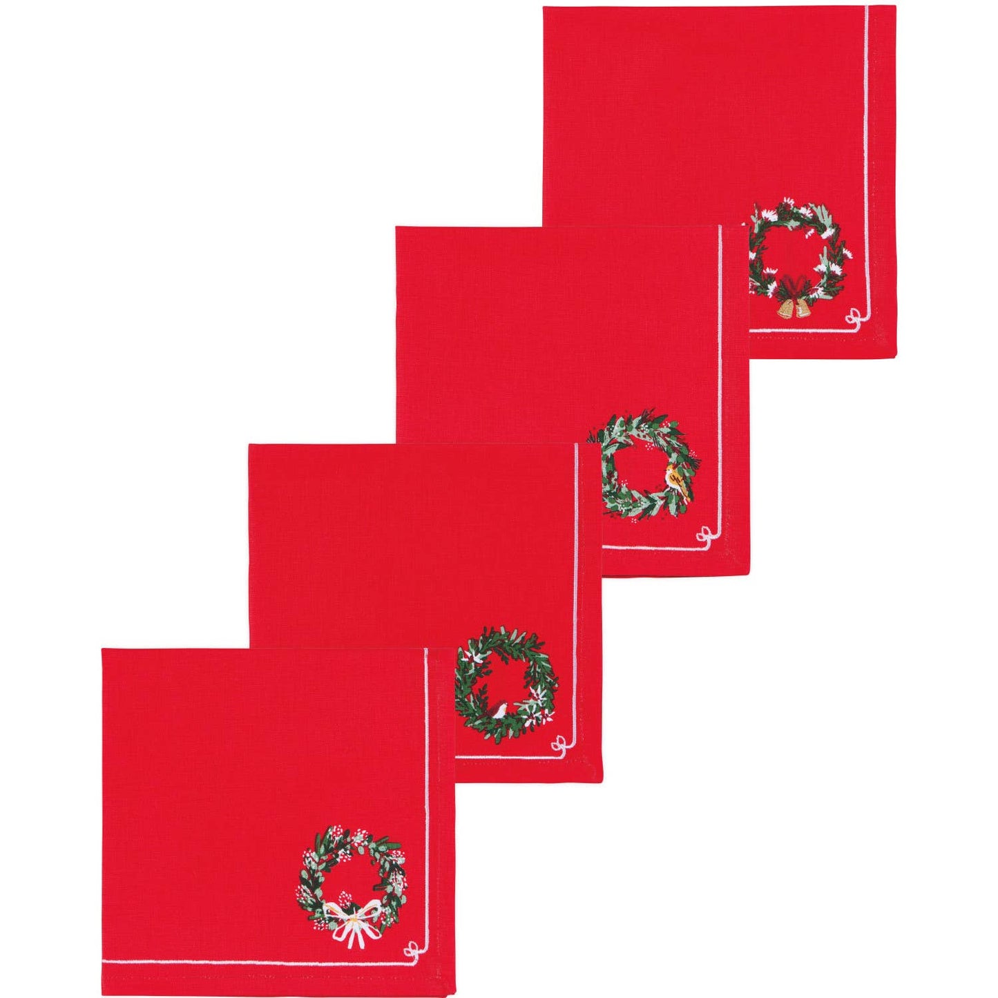 Wreaths Christmas Napkins Set of 4