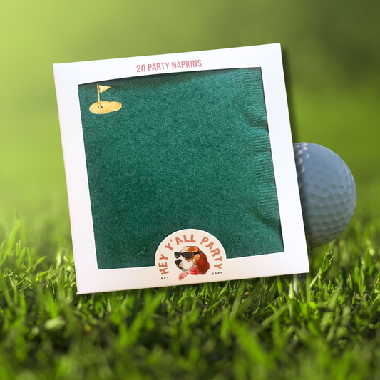 Golf Golfing Gold Foil Party Napkins