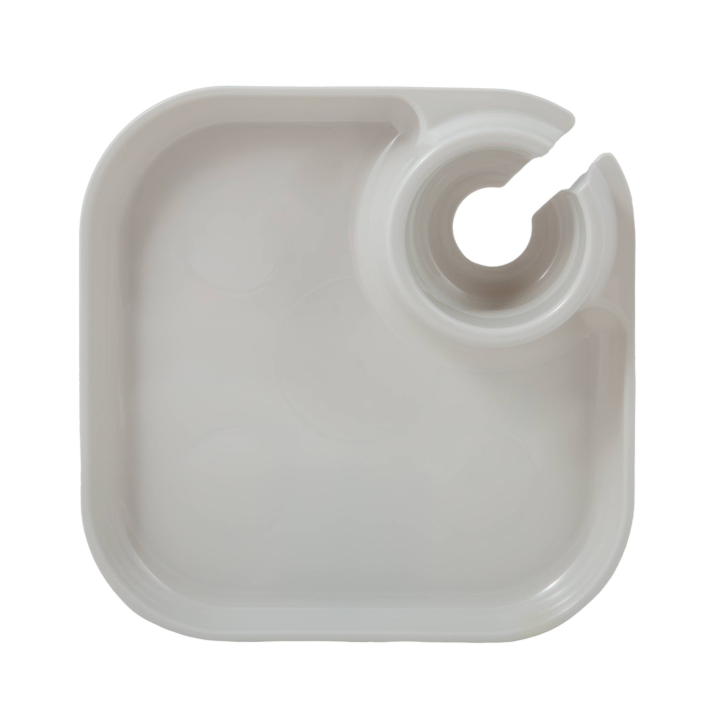Reusable Party Plates w/ Stemware Holder - Set of 4 - White