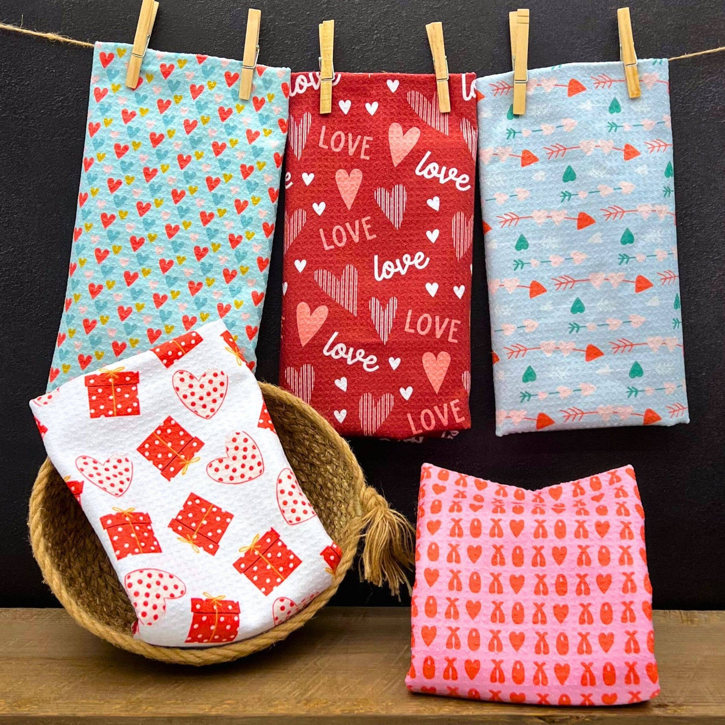 Valentines Gifts & Candy Waffle Weave Towels - Home Decor