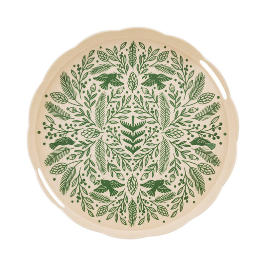 Woodland Christmas Bamboo Tray - Round