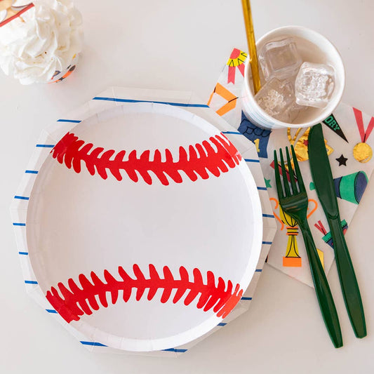 Good Sport Small Baseball Plates - 8 Pk.