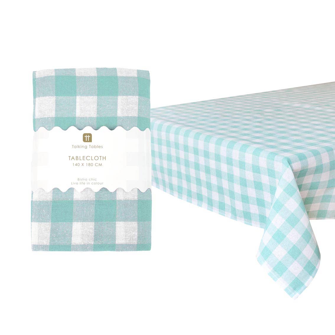 Mint & White Gingham Tablecloth | Tableware |