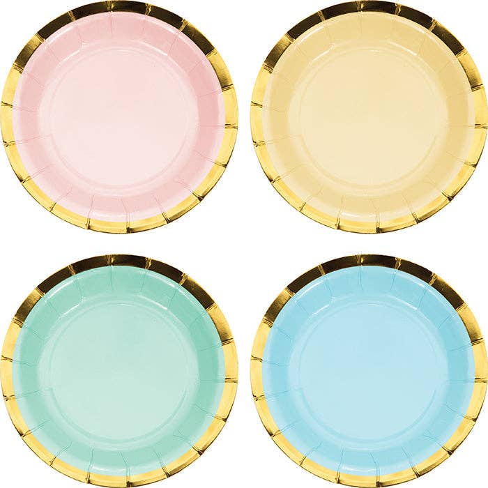 Pastel Celebrations Assorted Paper Dessert Plates (96/Case)
