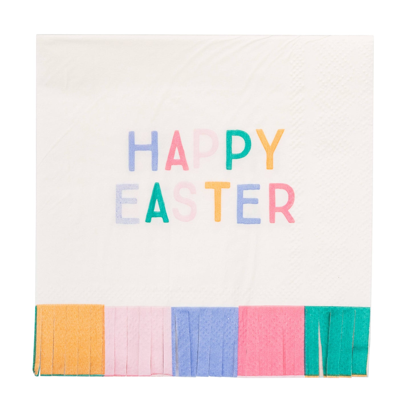 BUN1239 - Happy Easter Fringed Cocktail Napkin