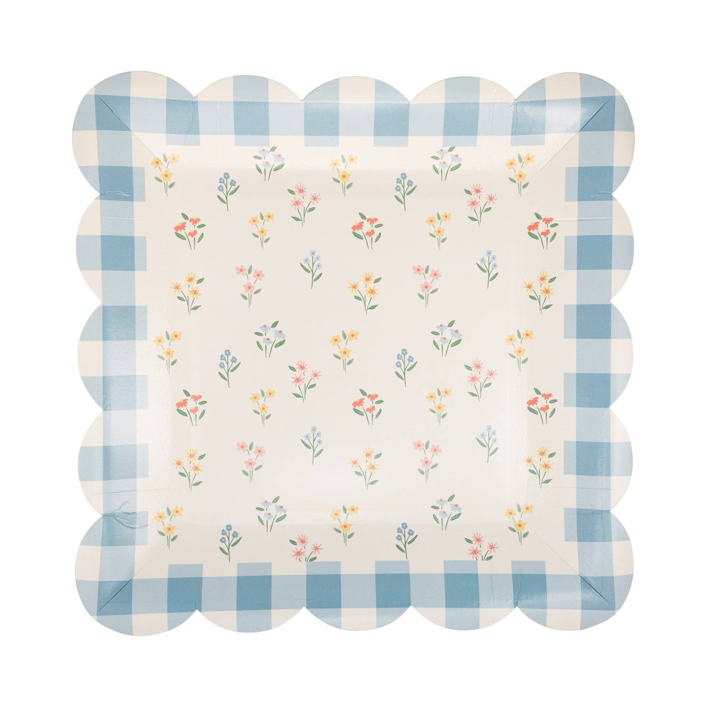 PLPL2024 - Tiny Floral Gingham Paper Plate (8ct)
